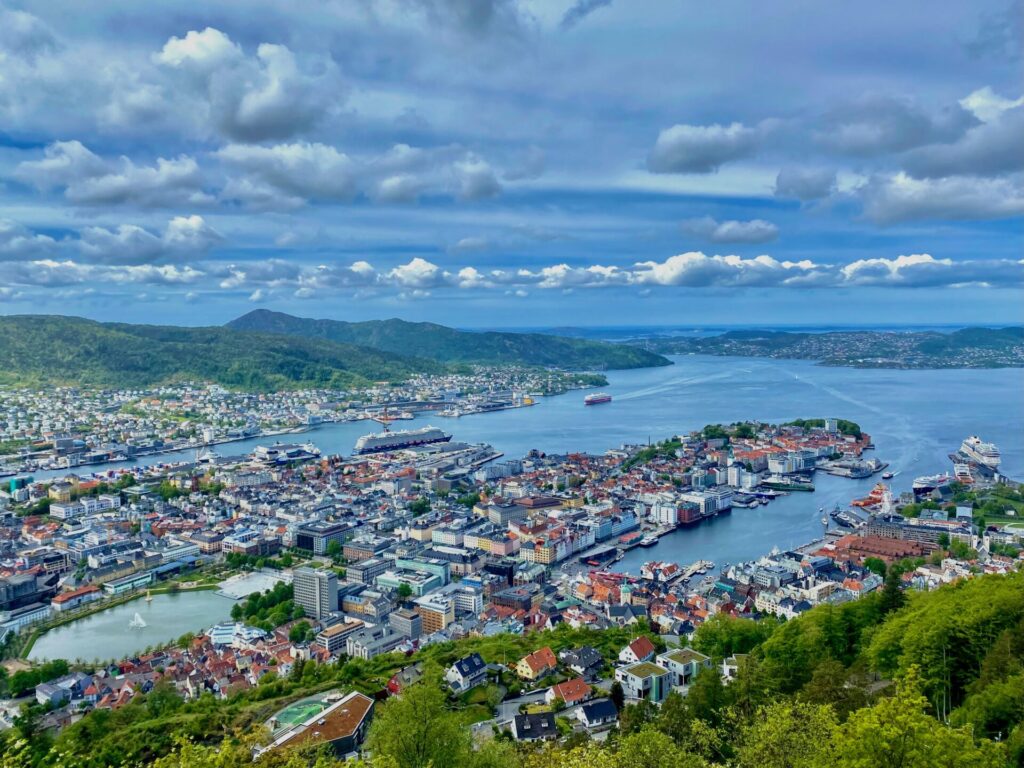 Aussicht vom Berg Floyen in Bergen