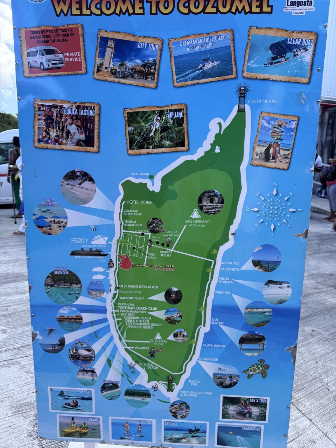 Ausflugskarte Cozumel