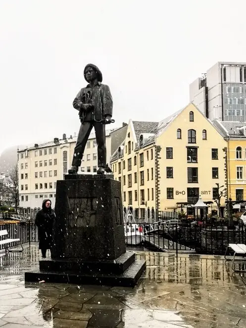 Statue Fisher Boy in Alesund