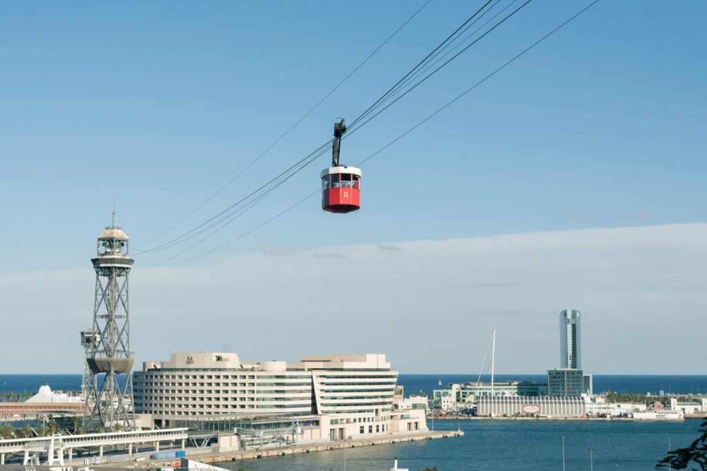 Blick auf Barcelona mit Seilbahn