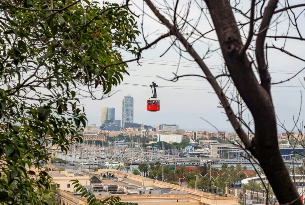 Blick auf Barcelona mit Seilbahn