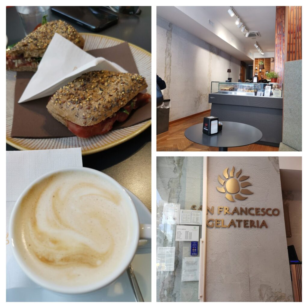 Blick in ein Kaffe in Bari