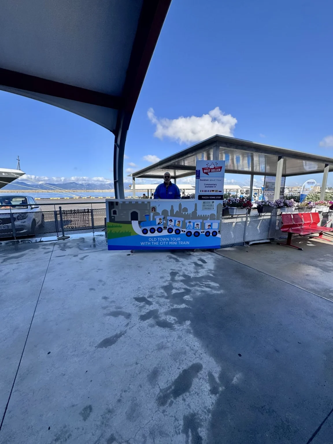 Ticketschalter Bimmelbahn am Hafen Cagliari