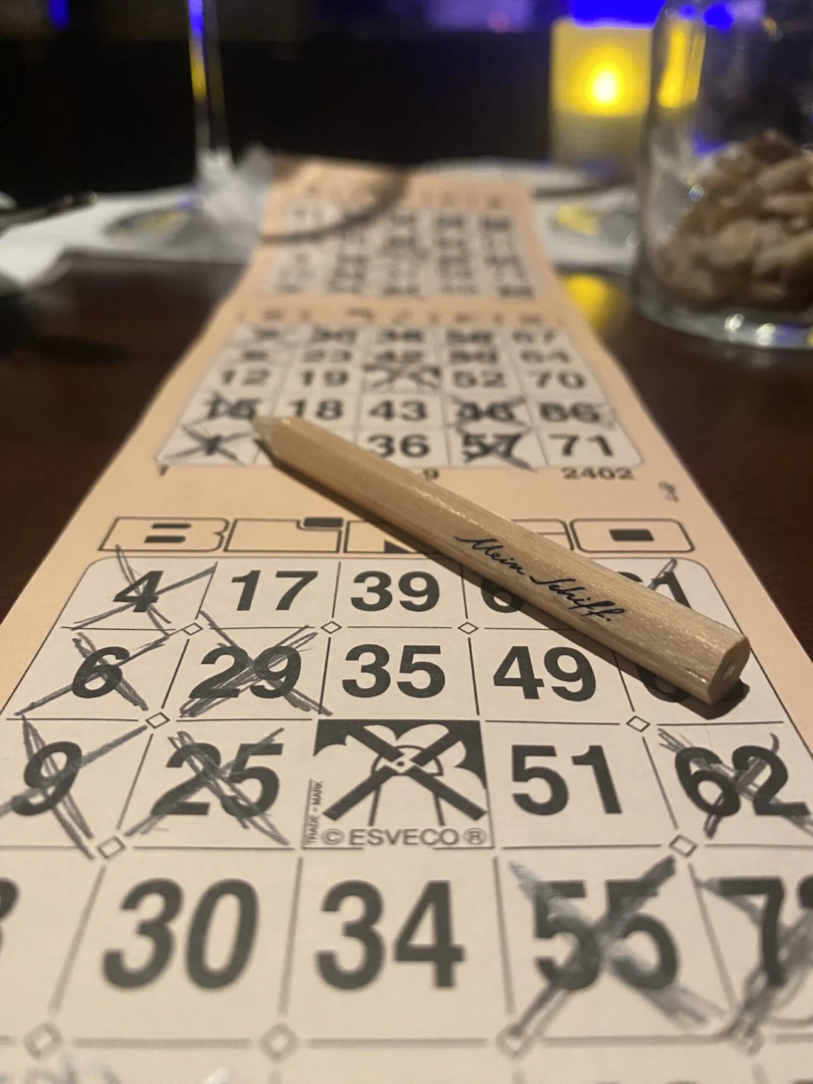 Bingo Spielschein