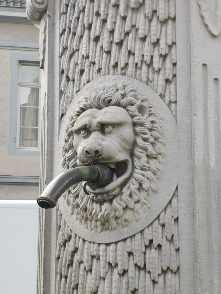 Löwenkopf am Brunnen