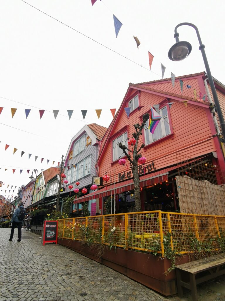Øvre Holmegate bunte Straße in Stavanger