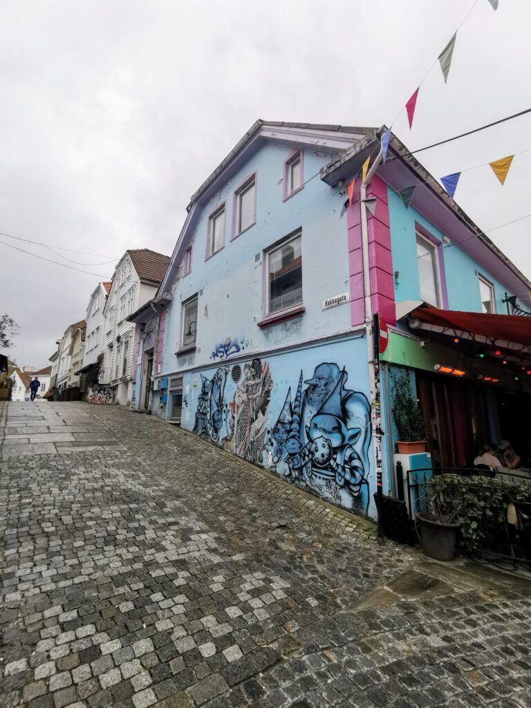 Øvre Holmegate bunte Straße in Stavanger