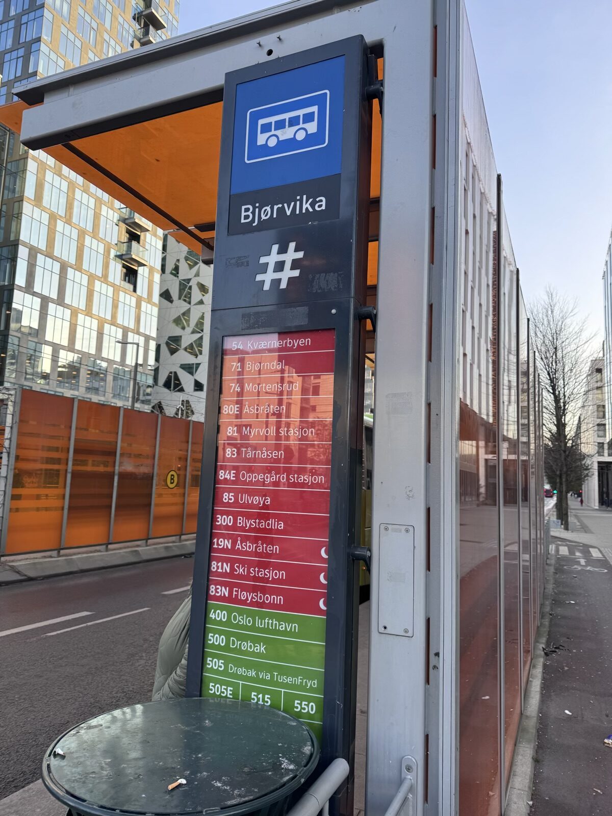 Bushaltestelle in Oslo