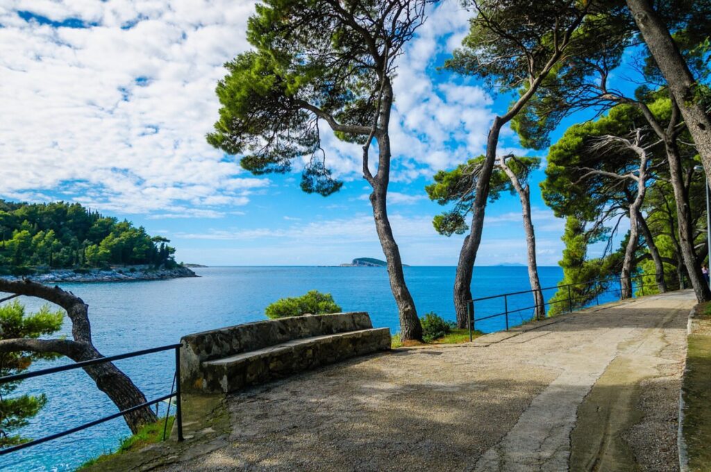 Weg mit Bäumen in Kroatien