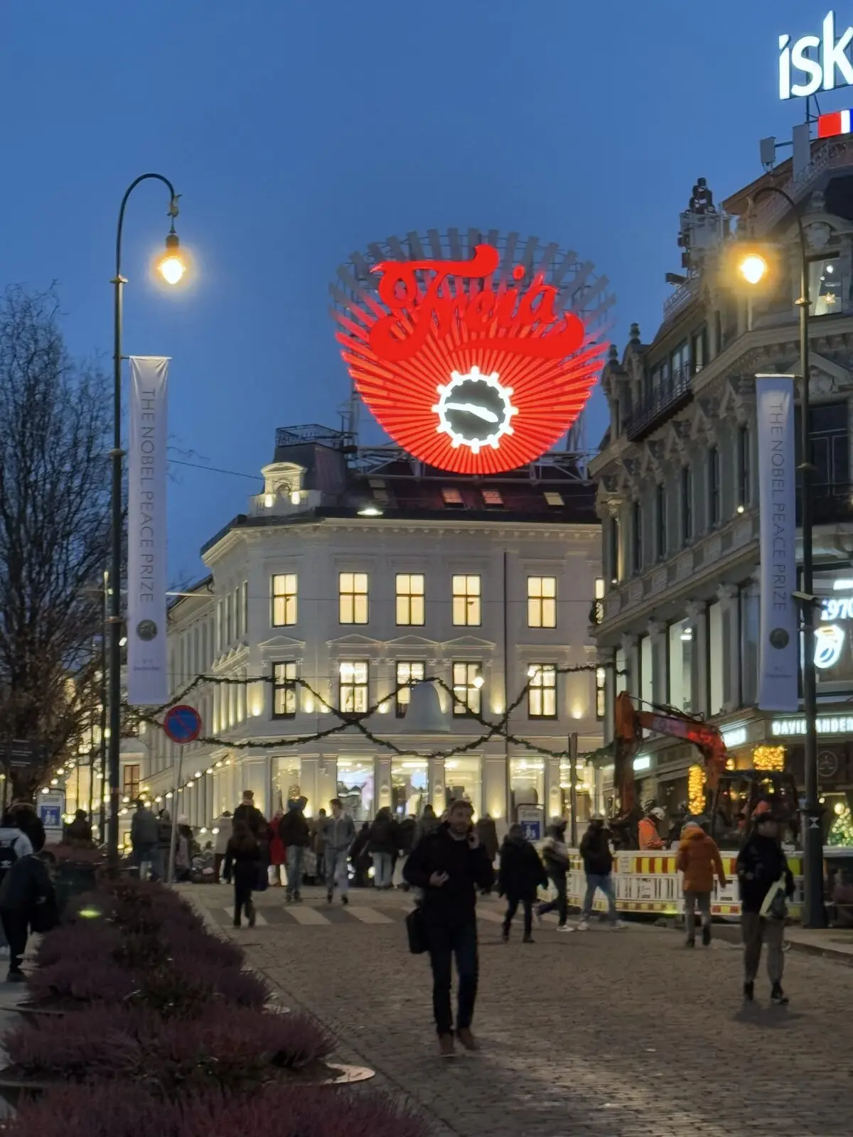 Freia Zeichen in der Karl Johans Gate in Oslo