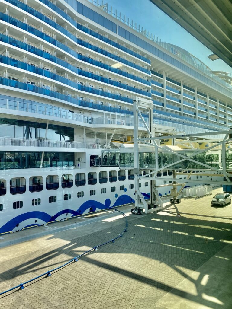 Kreuzfahrtschiff Aida am Hafen in Hamburg