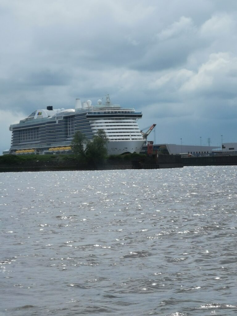 Kreuzfahrtschiff Aida am Hafen von Hamburg