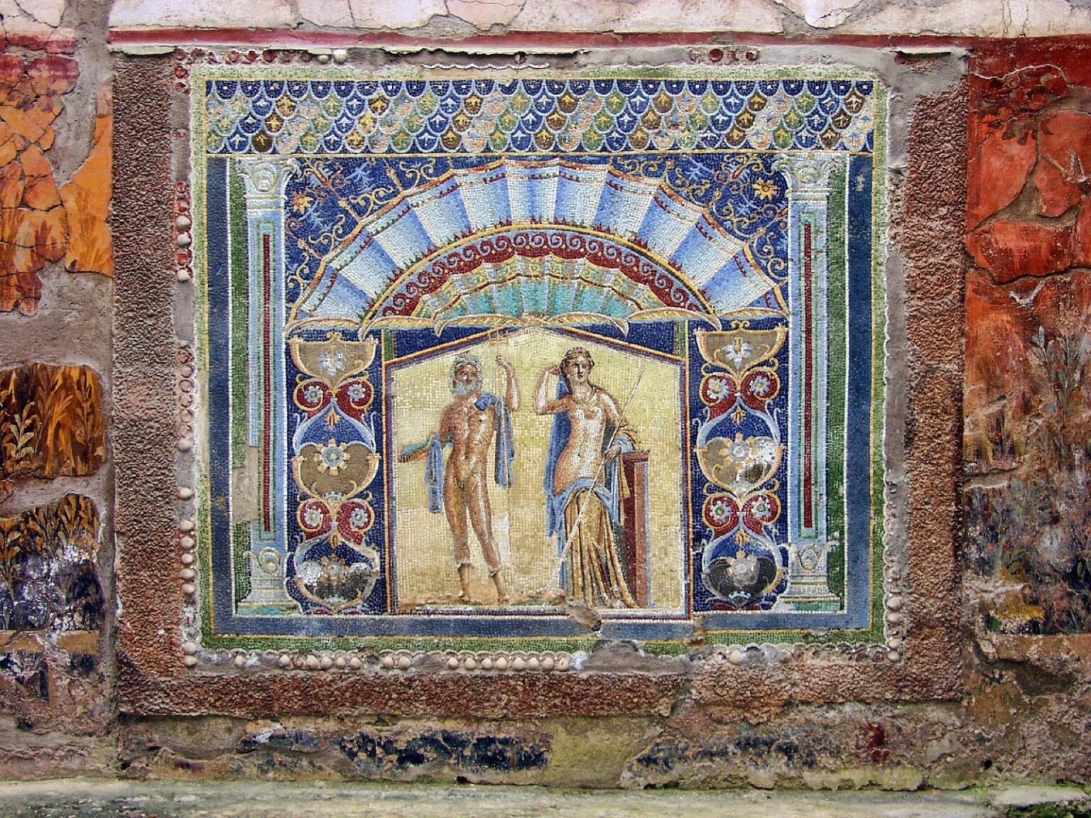 Mosaik in Herculaneum in Italien