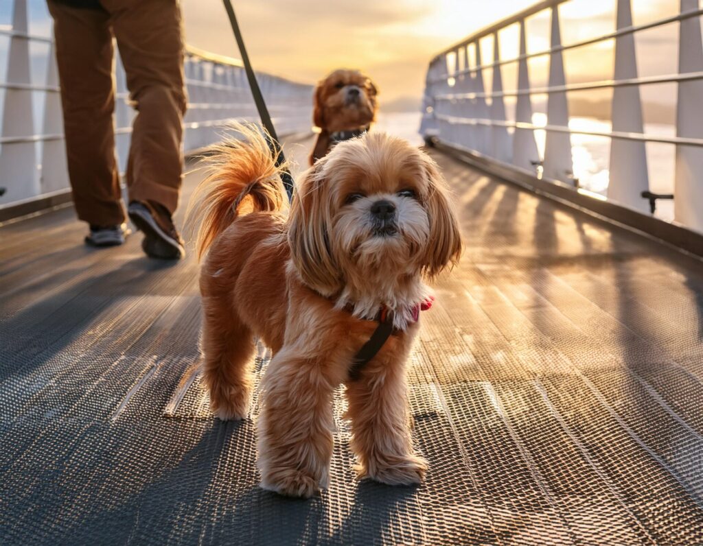 Hund auf einem Kreuzfahrtschiff