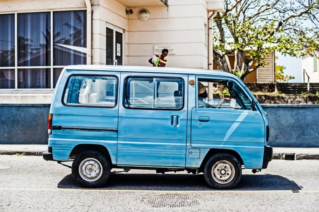 Blauer Bus auf  Barbados Bridgetown 