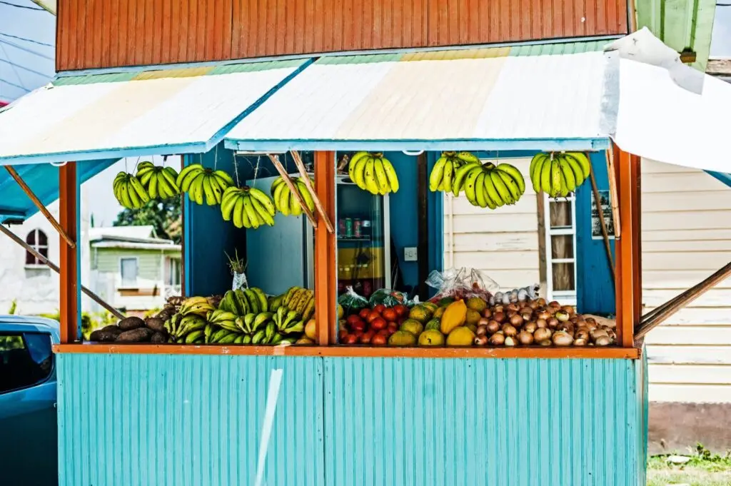 Bananen-Stand in Bridgetown auf Barbados 