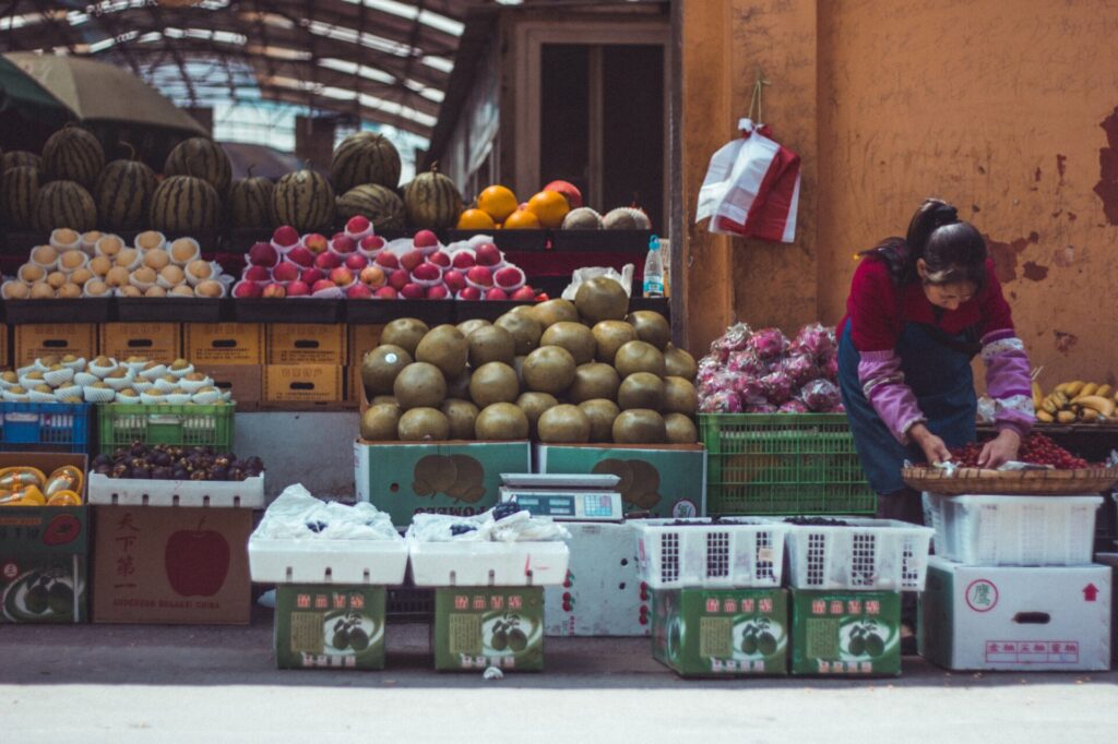 Stand im Old Market in Dominica Roseau 