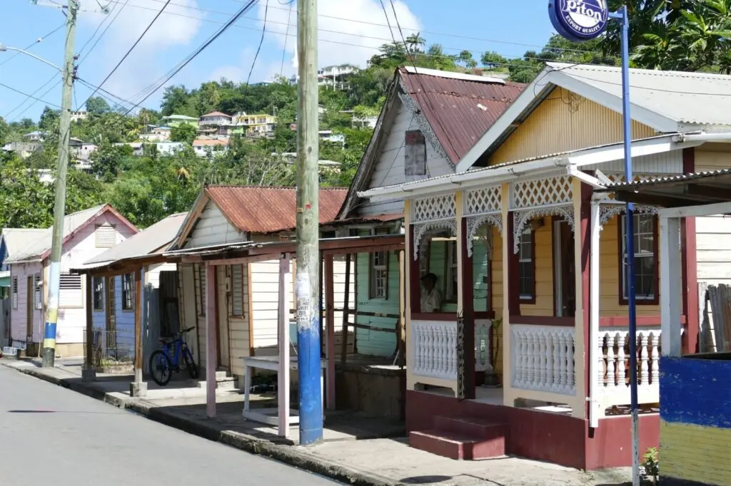 Karibik St. Lucia Castries Stadt Haus Holz