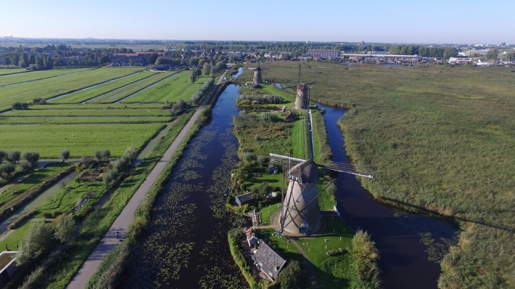 Windmühlenanlegen in Kinderdijk