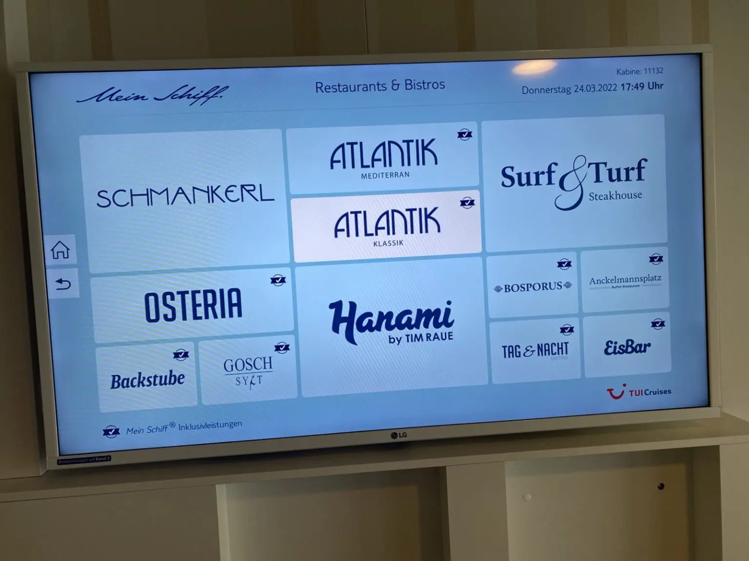 Mein Schiff 6 Balkonkabine TV