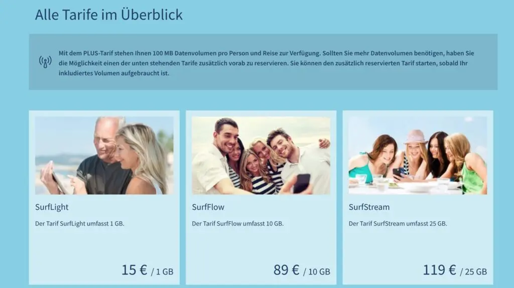 Internet-Tarife Mein Schiff