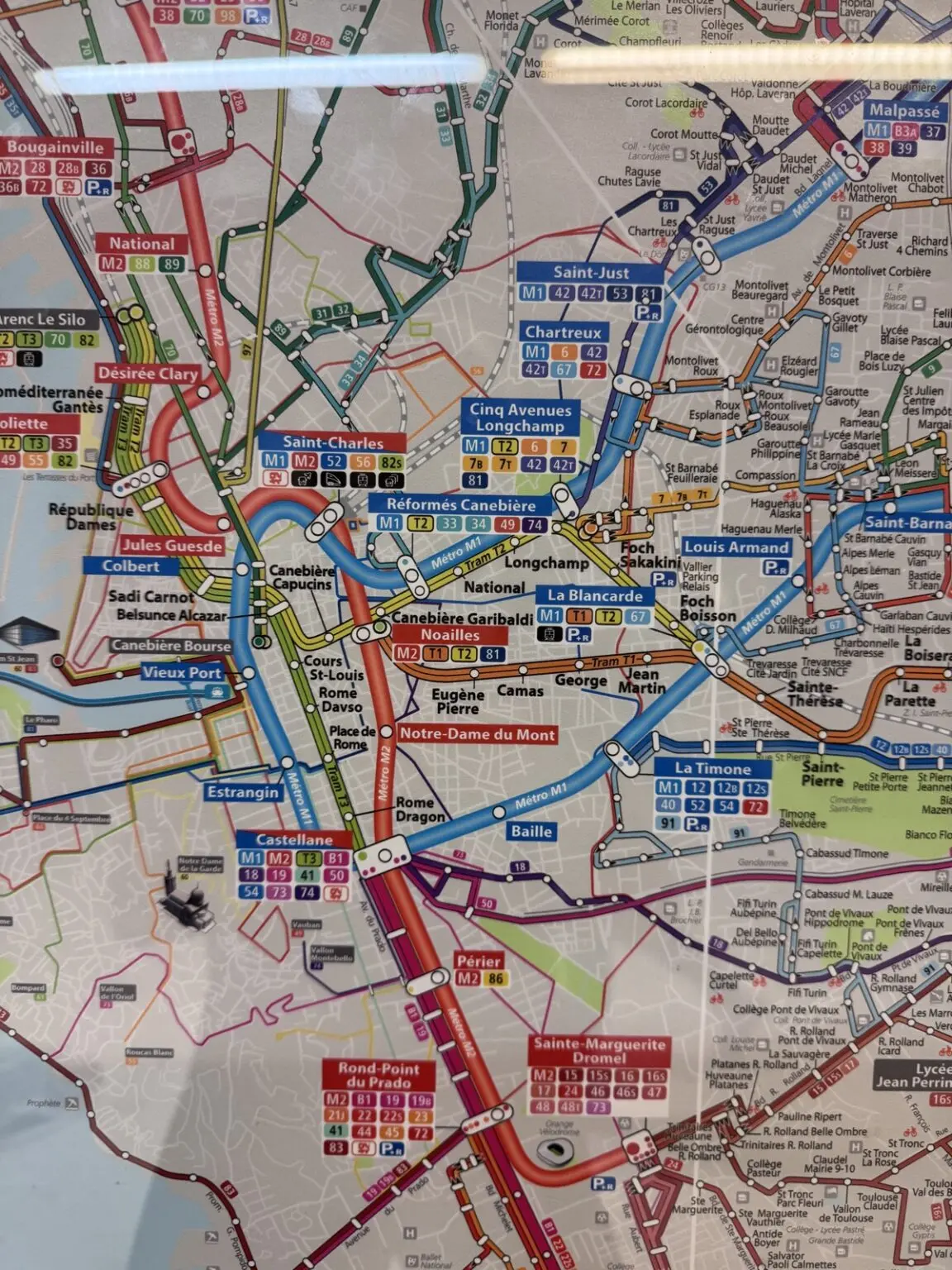 Metrolinien in Marseille