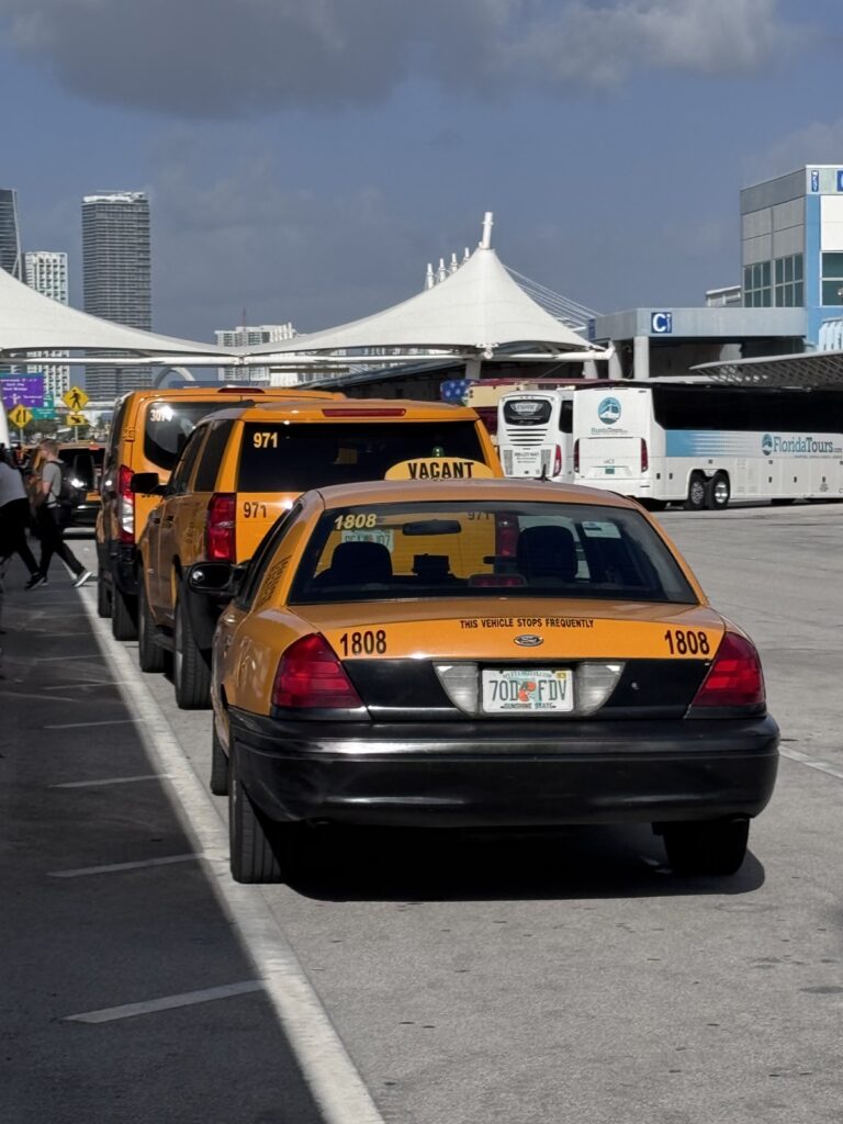 Miami Taxistand am Kreuzfahrthafen