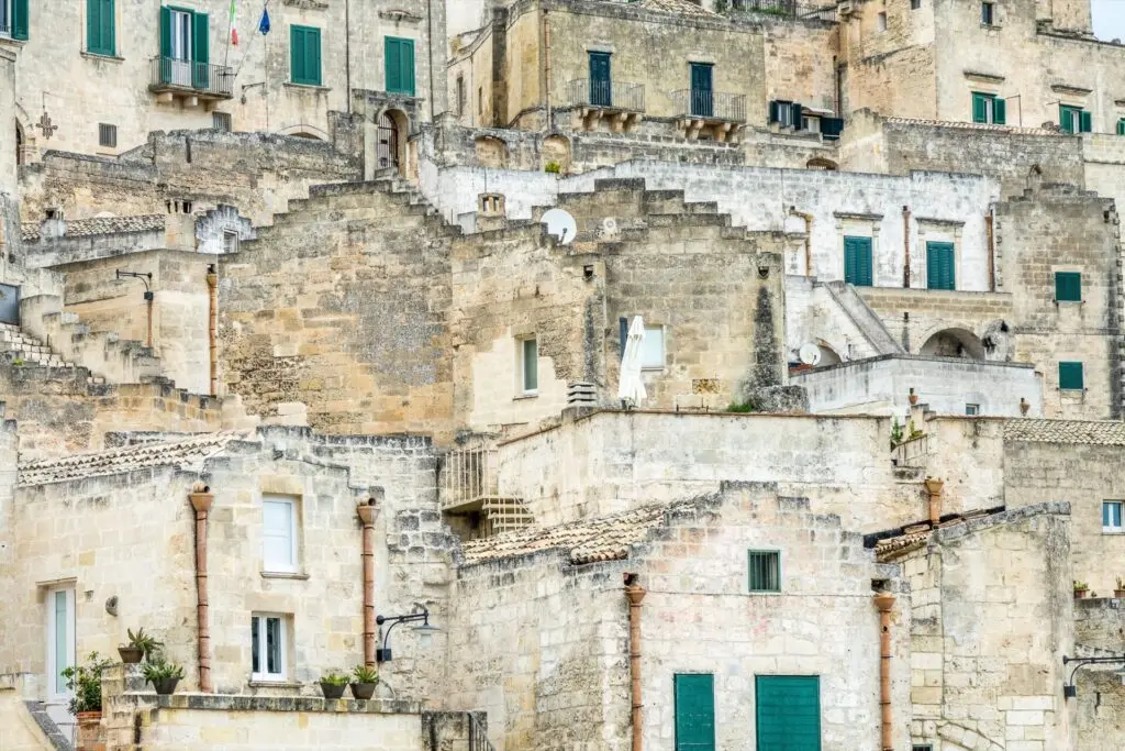 Weise Häuser in Matera in Italien