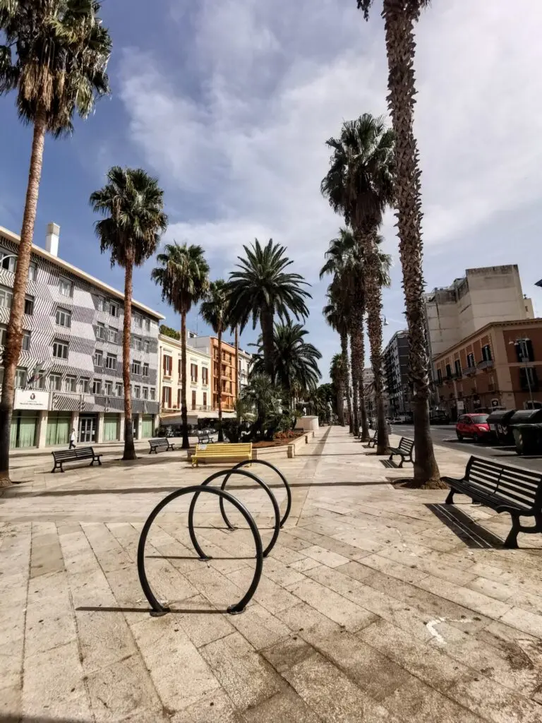 Allee mit Palmen in Bari
