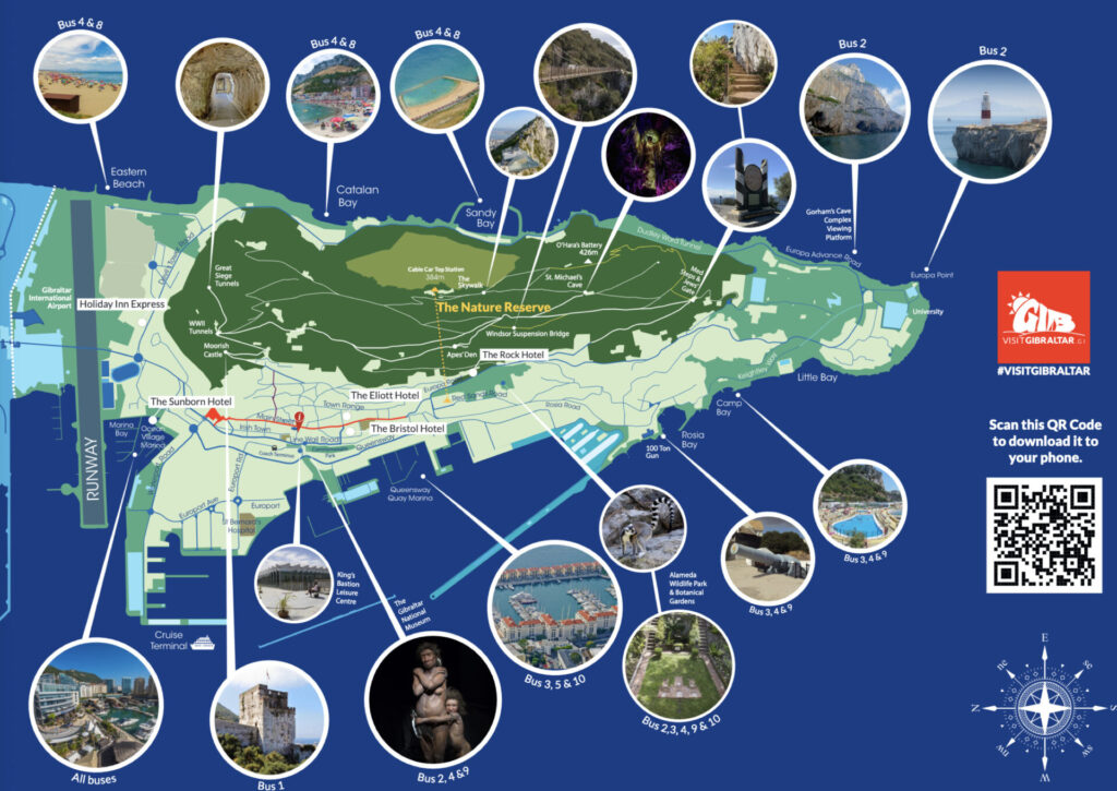 Sehenswürdigkeiten Plan von Gibraltar