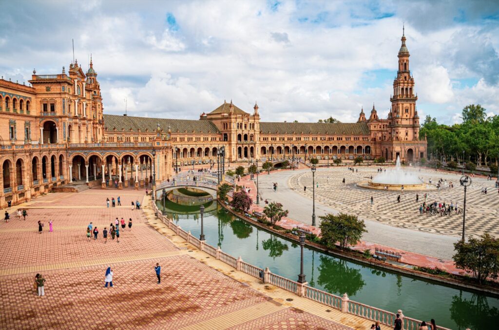 Mittelmeer Spanien Cadiz Sevilla Stadt Historisch Platz Palast