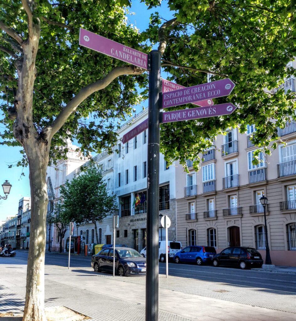 Wegweiser in Cadiz