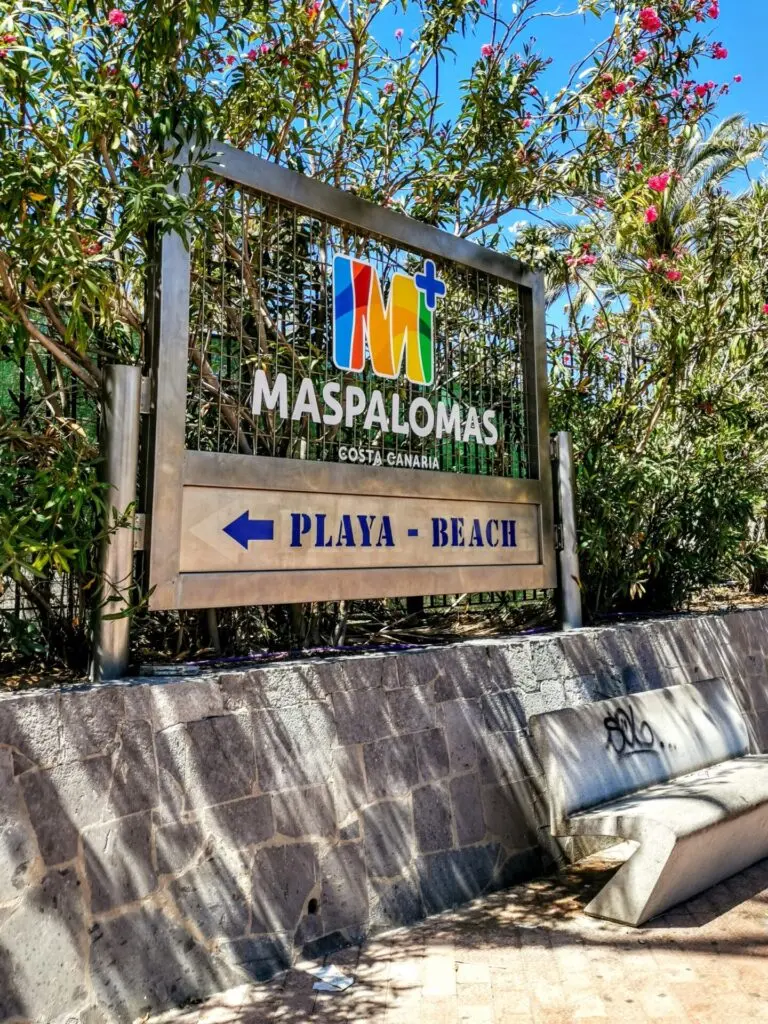 Schild nach Maspalomas auf Gran Canaria
