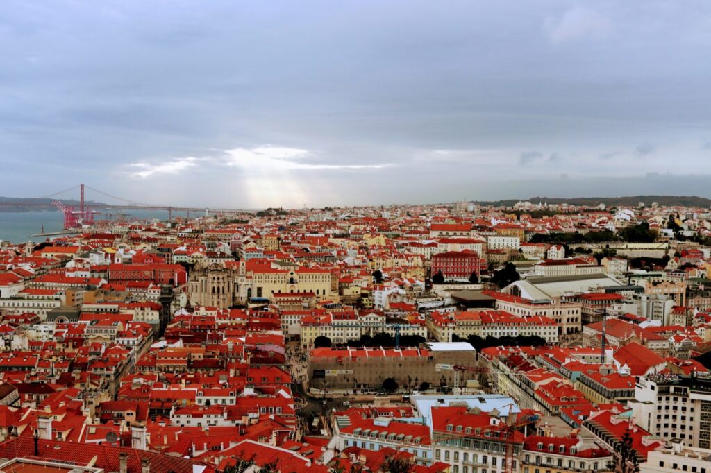 Blick auf die Stadt Lissabon von oben