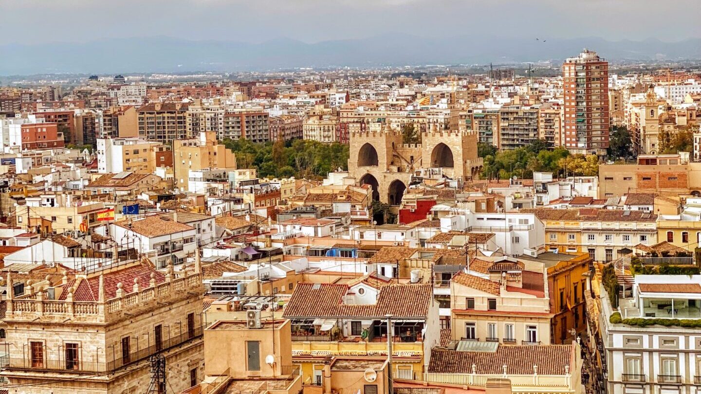 Blick auf die Stadt Valencia von oben