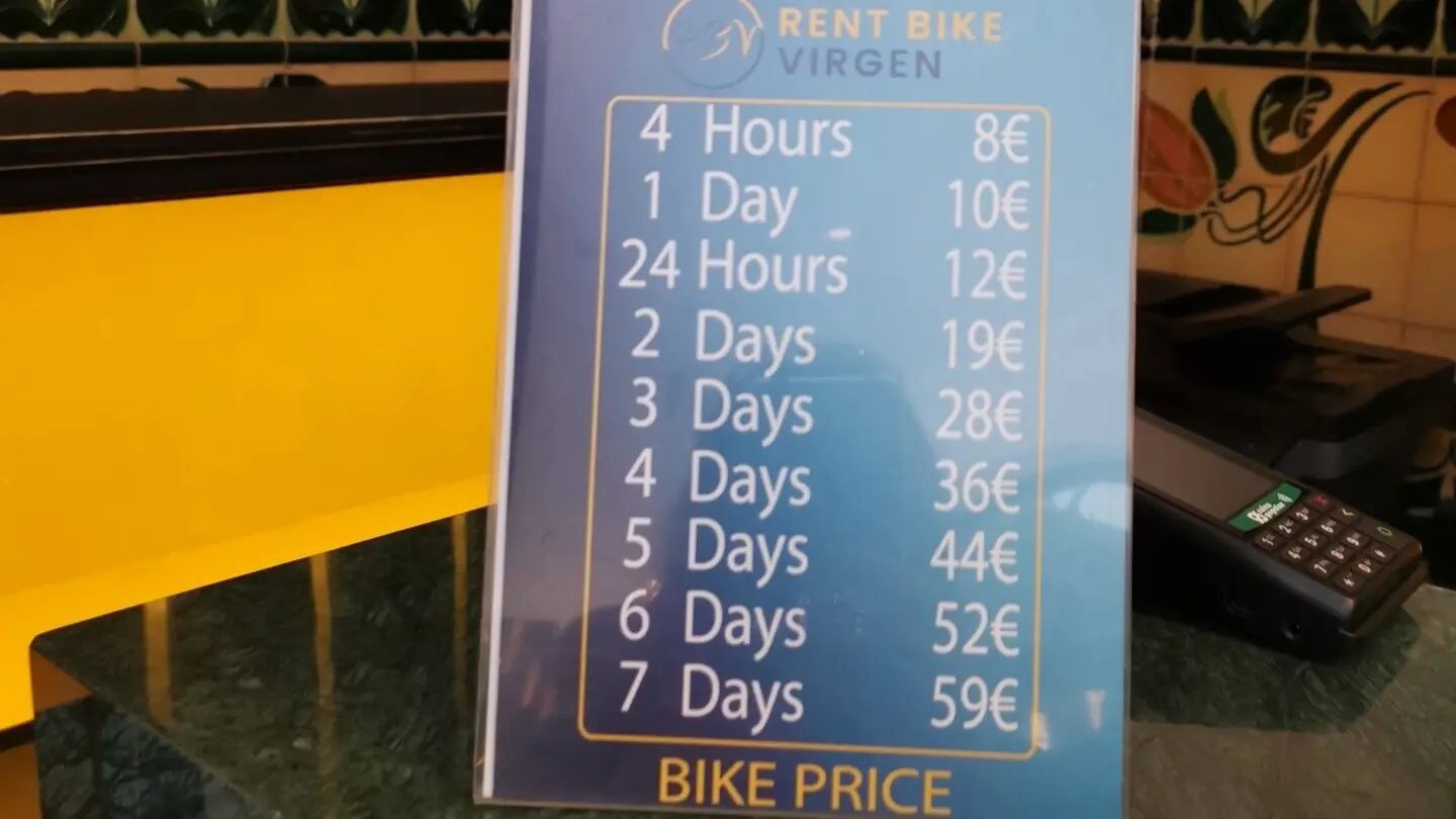 Preisliste für Rent a Bike in Valencia