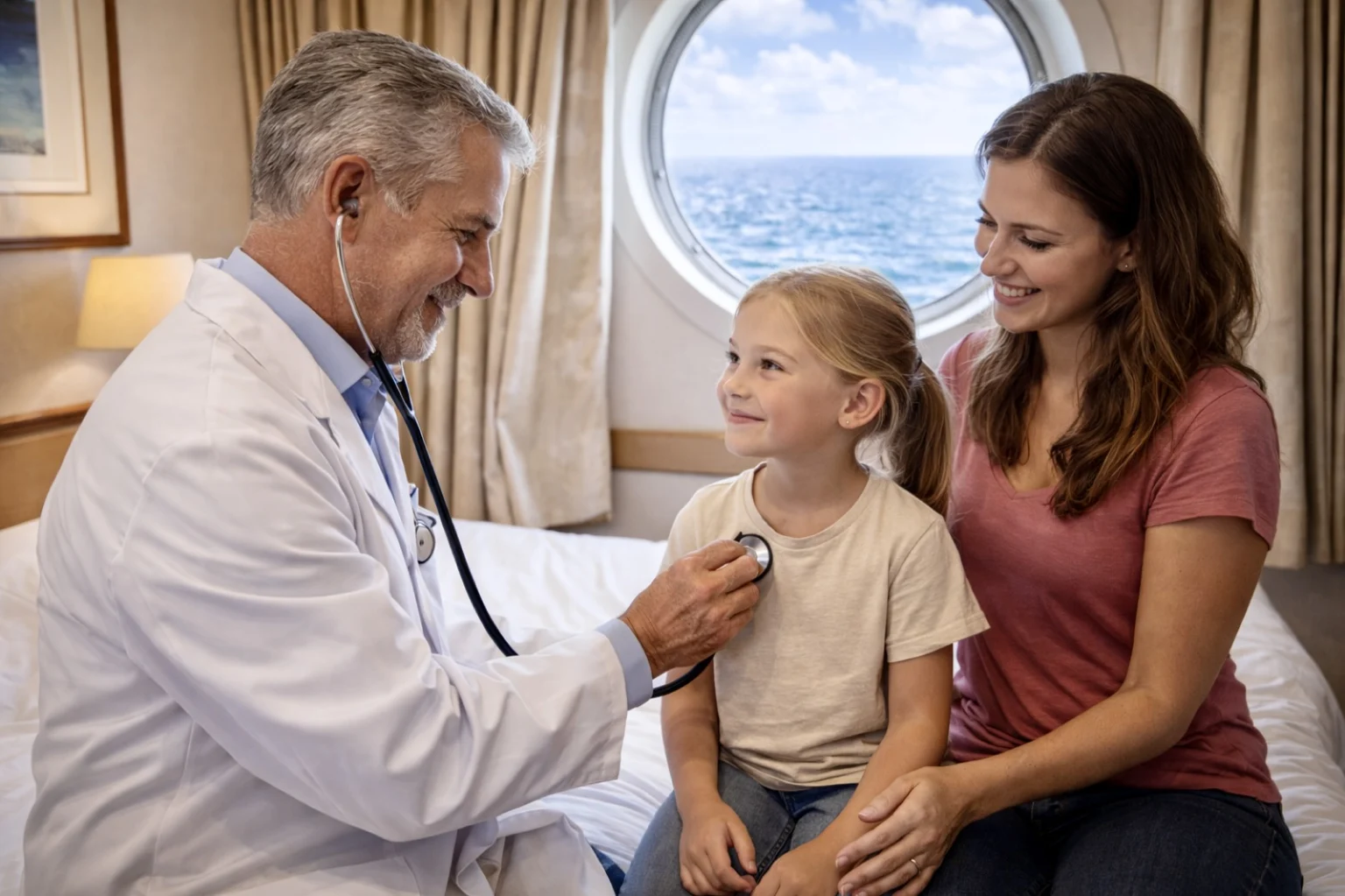 Mutter und Tochter beim Arzt (KI generiert)