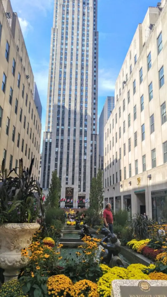 Garten und Terrasse am Rockefeller Center in New York
