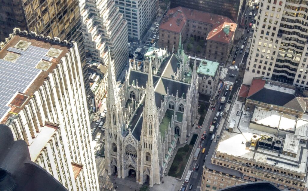 St. Patricks Cathedral New York City von oben