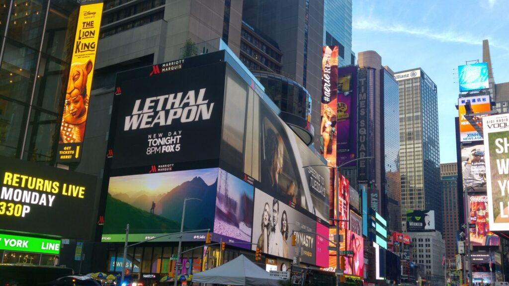 Blick in Time Square in New York