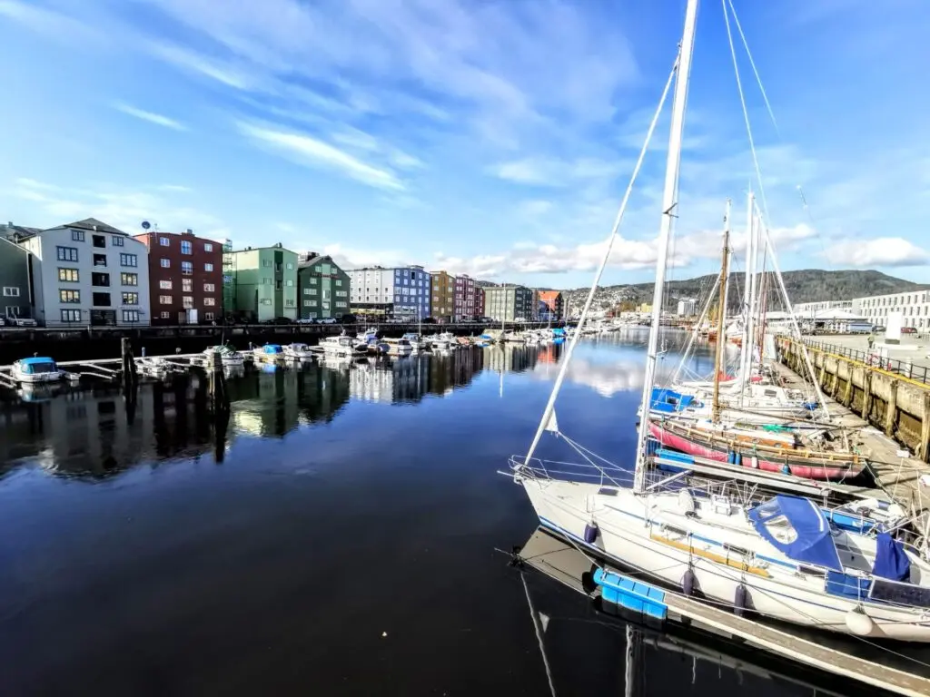 Bunte Speicherhäuser in Trondheim