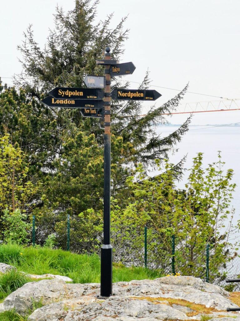 Wegweiser am  Storhaugen in Alesund