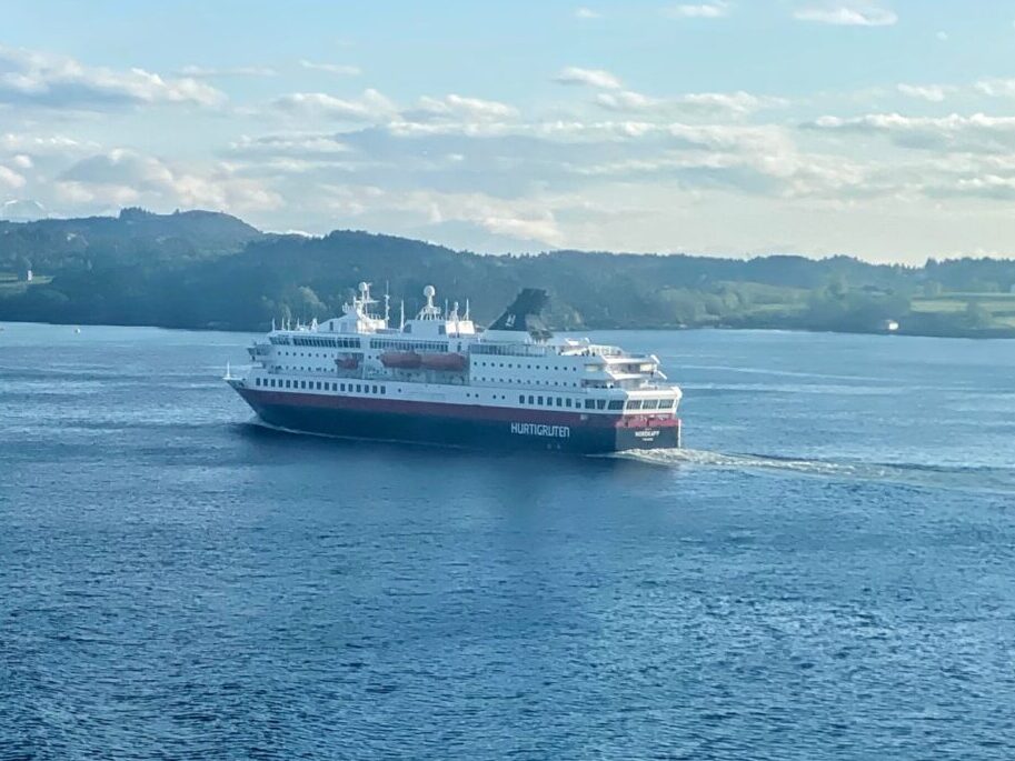 Fjord mit Kreuzfahrtschiff in Norwegen
