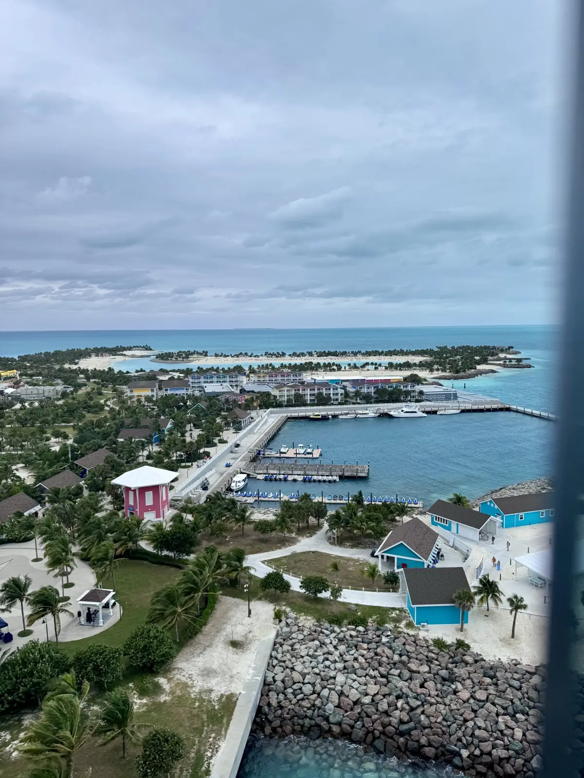 Blick auf Ocean Cay Bahamas