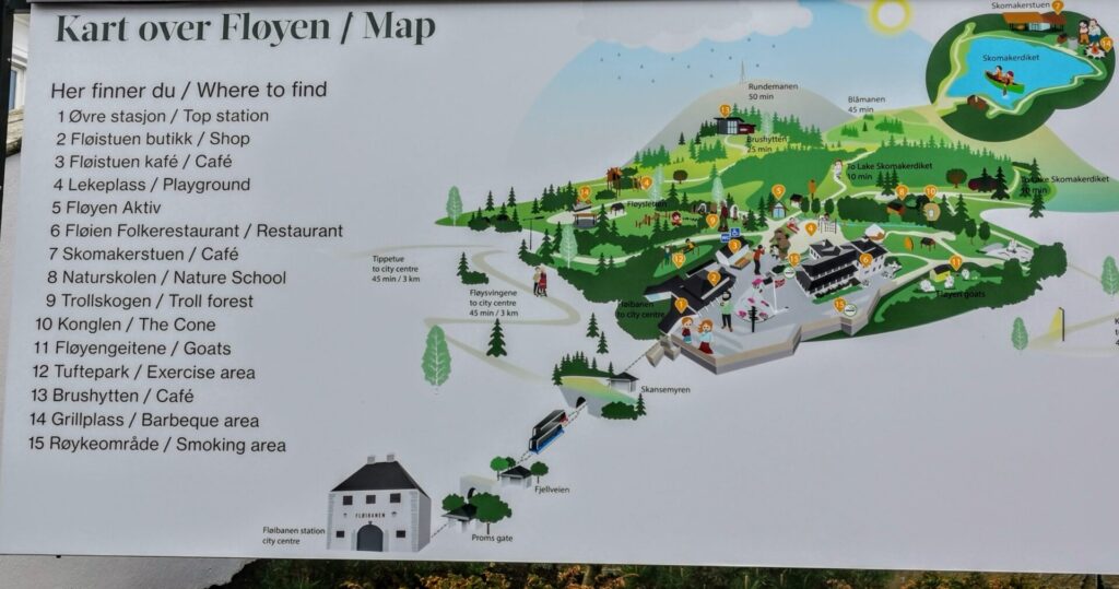 Wander Karte Floyen in Bergen