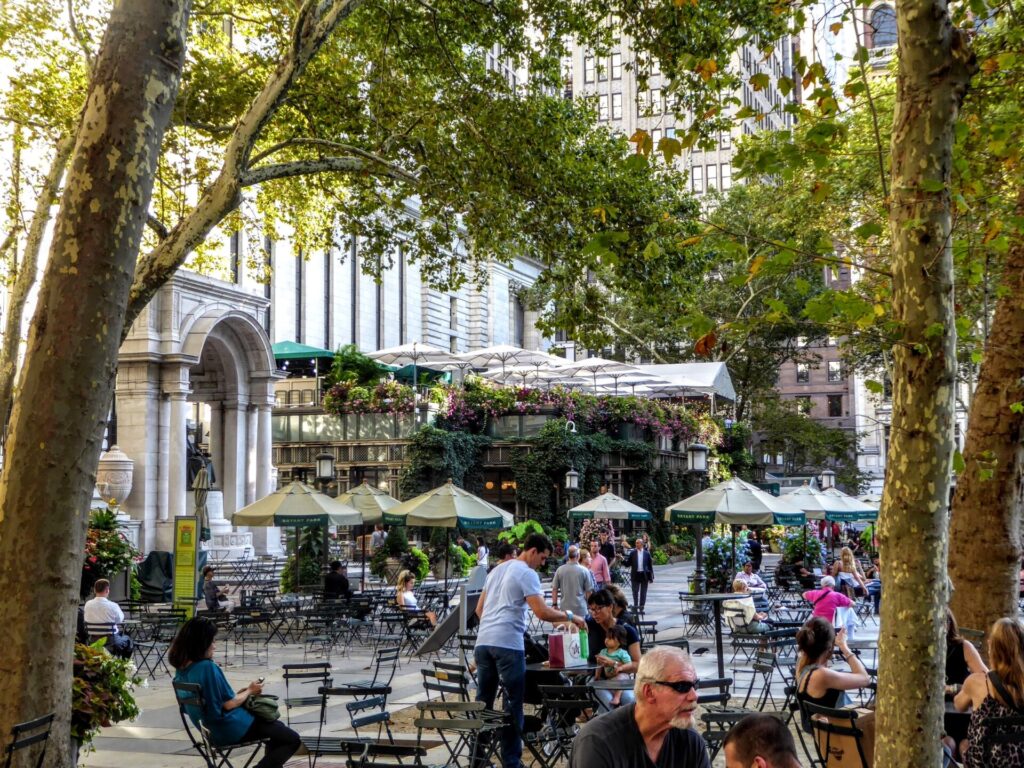 Kaffee am Bryant Park in New York City