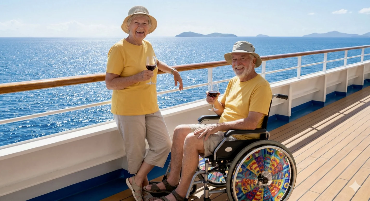 Frau und Mann in Rollstuhl KI generiert