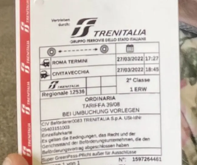 Zugticket Rom