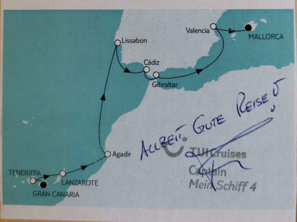 Route Kreuzfahrtschiff