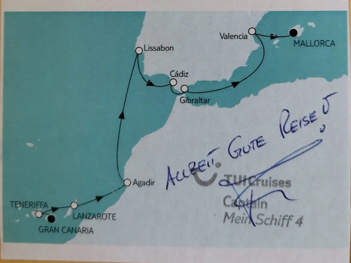 Route Kreuzfahrtschiff